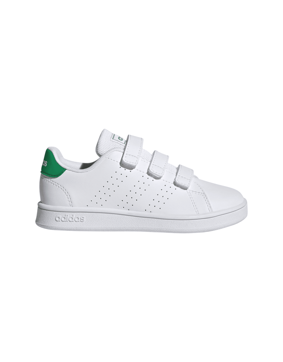 Tênis Adidas Junior Advantage Hook-and-Loop para Meninos em Branco