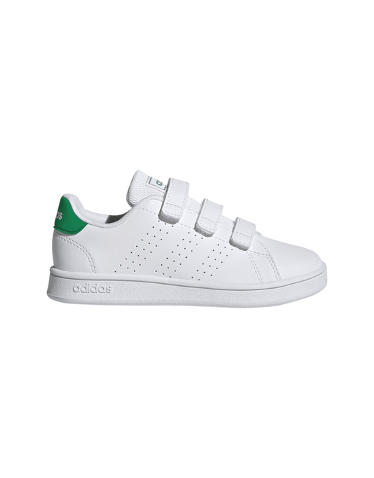 Tênis Adidas Junior Advantage Hook-and-Loop para Meninos em Branco