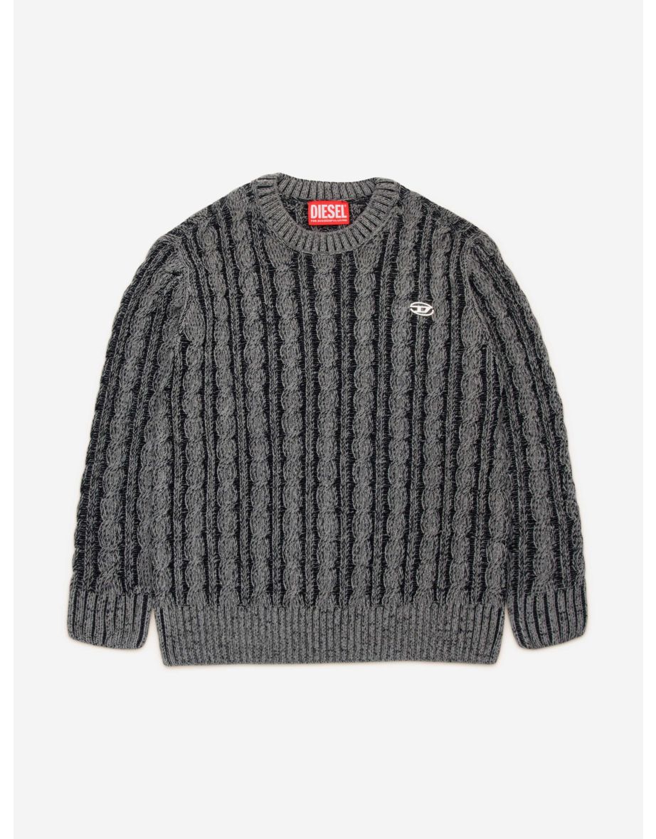 Jersey de punto gris para niños Diesel