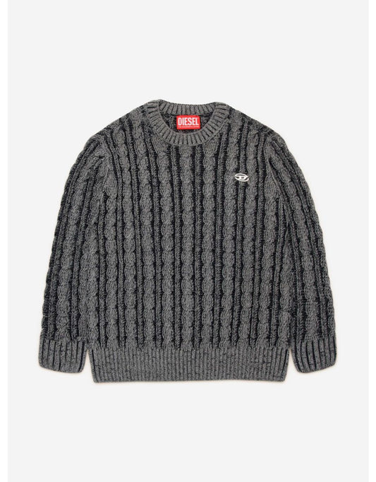 Jersey de punto gris para niños Diesel