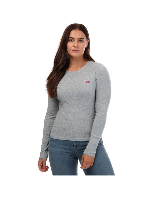 Maglietta Levi's a manica lunga da donna per bambini in grigio
