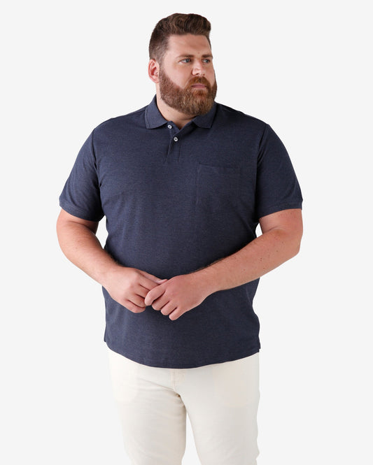 Polo de hombre talla grande con botones en azul | Pool Basics
