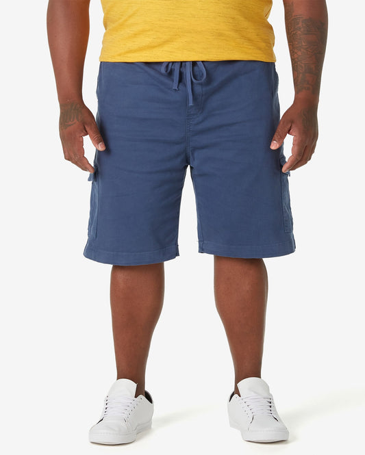 Shorts masculinos plus size cargo com bolsos laterais em azul - Allman by Riachuelo