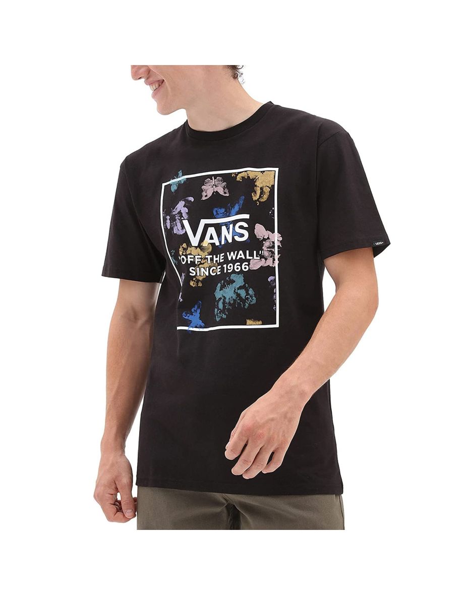 Maglietta a maniche corte in cotone a girocollo di Vans Uomo Blotterfly - Nero