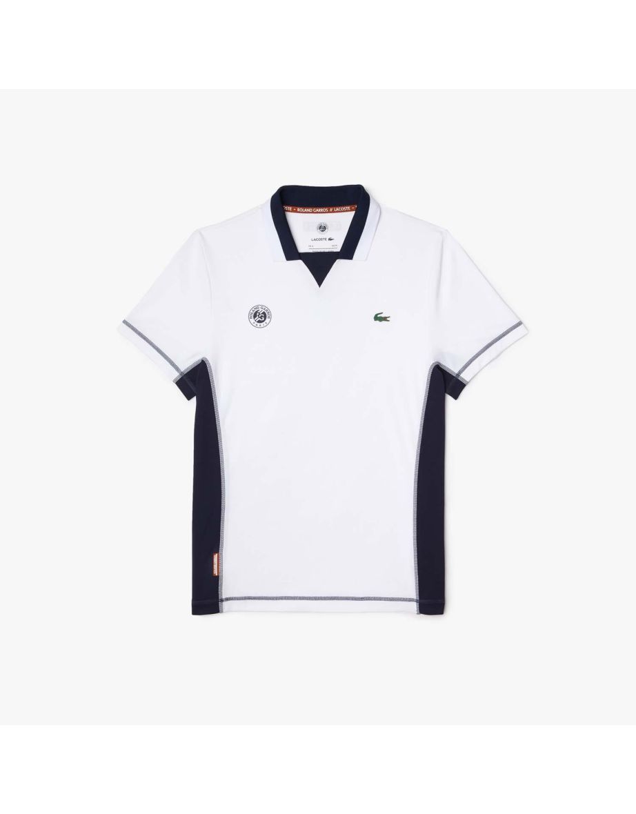 Camisa polo branca respirável Lacoste Roland Garros masculina