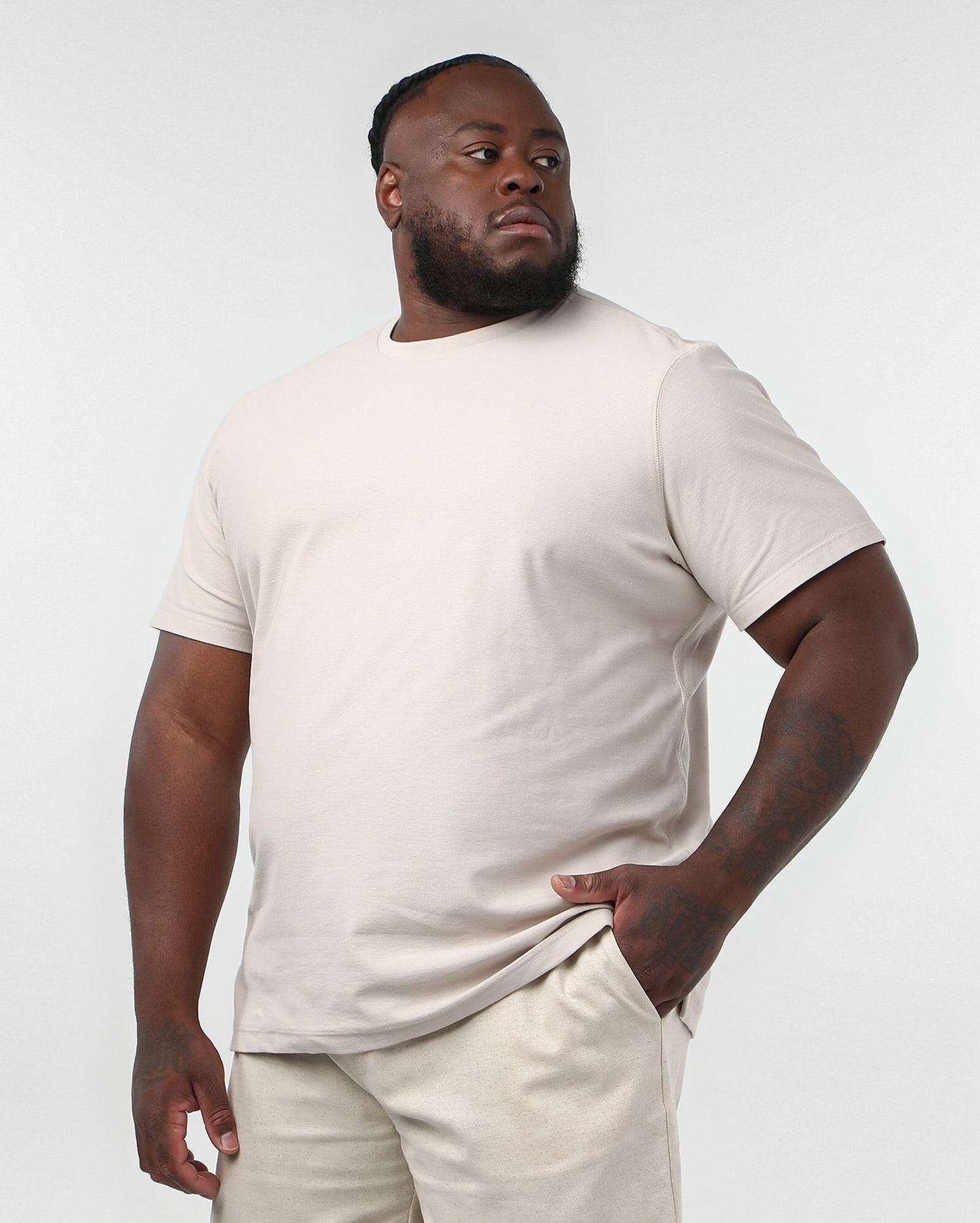 Camiseta cinza de manga curta para homens plus size Original Plus da Riachuelo