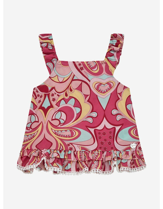 Top sin mangas Paisley rosa niña
