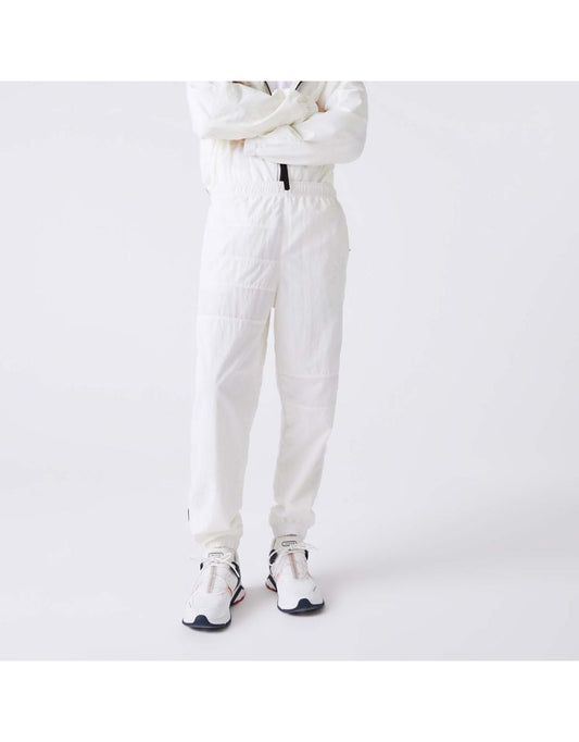 Pantaloni da corsa Lacoste Patchwork idrorepellenti da uomo in crema
