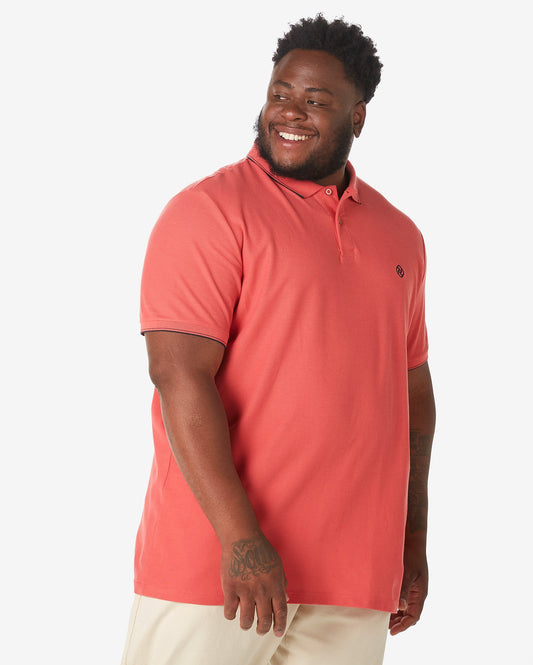 Polo a maniche corte Plus Size da uomo in rosso lavato - Allman by Riachuelo