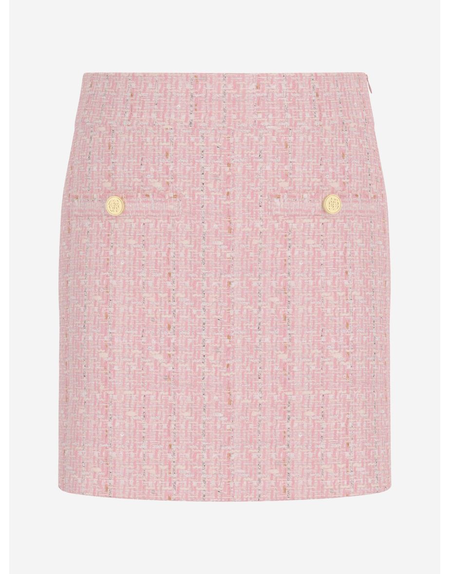 Minigonna bambina in tweed rosa