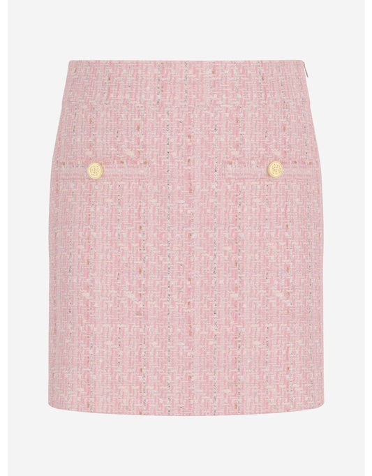 Minigonna bambina in tweed rosa