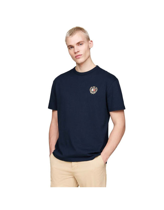 Men's Tommy Hilfiger Crewneck T-Shirt with Logo Embroidery in Blue