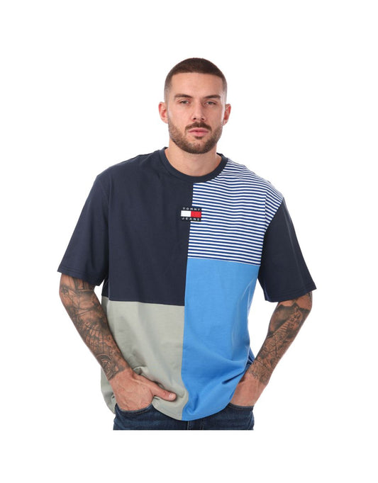 Maglietta Tommy Hilfiger Cut & Sew da uomo - Blu