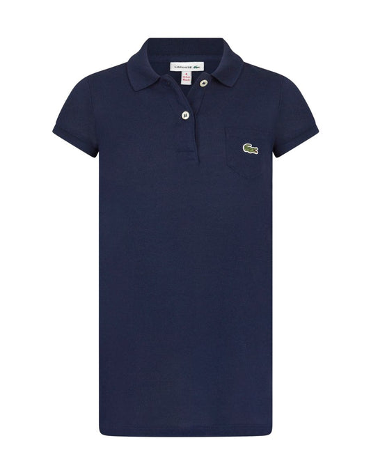 Vestido polo com bolso e logotipo para meninas