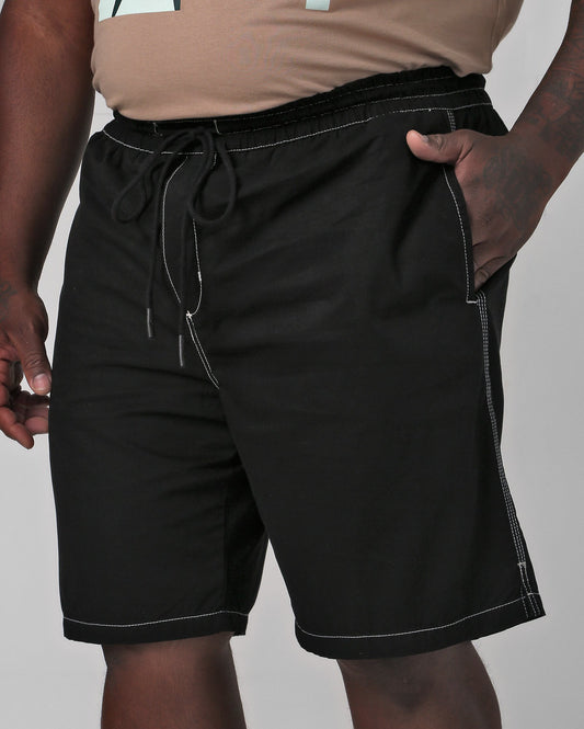 Shorts masculinos de brim preto reto de tamanho grande Allman By Riachuelo
