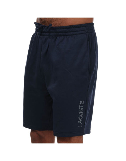 Pantaloncini da uomo blu con logo Lacoste