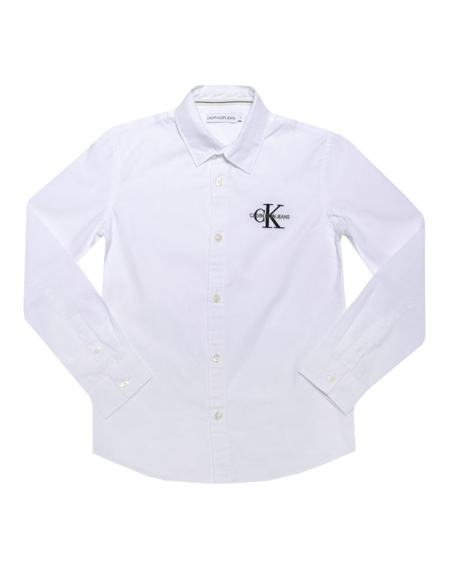 Calvin Klein - Camicia con logo da bambino in bianco