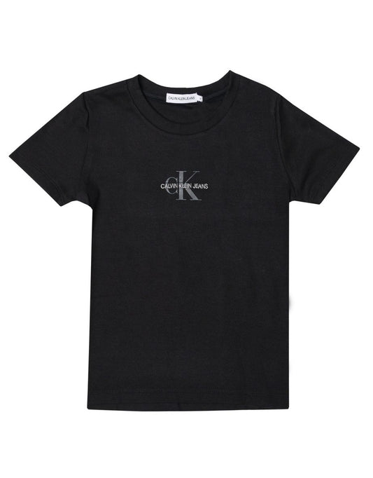Maglietta Calvin Klein Junior Slim Fit in cotone organico da ragazza, nero