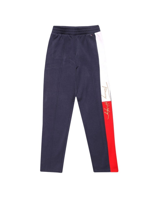 Pantaloni jogger Tommy Hilfiger Junior Slim Logo da bambina in blu