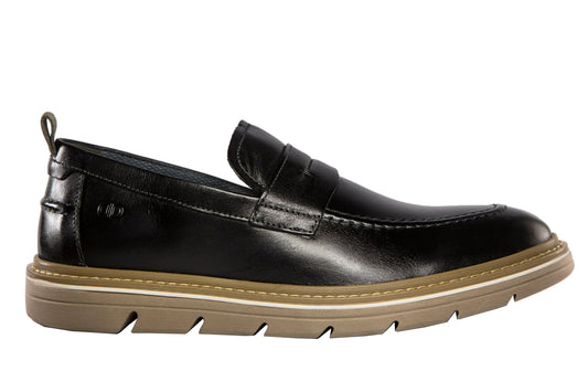 Mocasines de cuero negro para hombre de Jeff