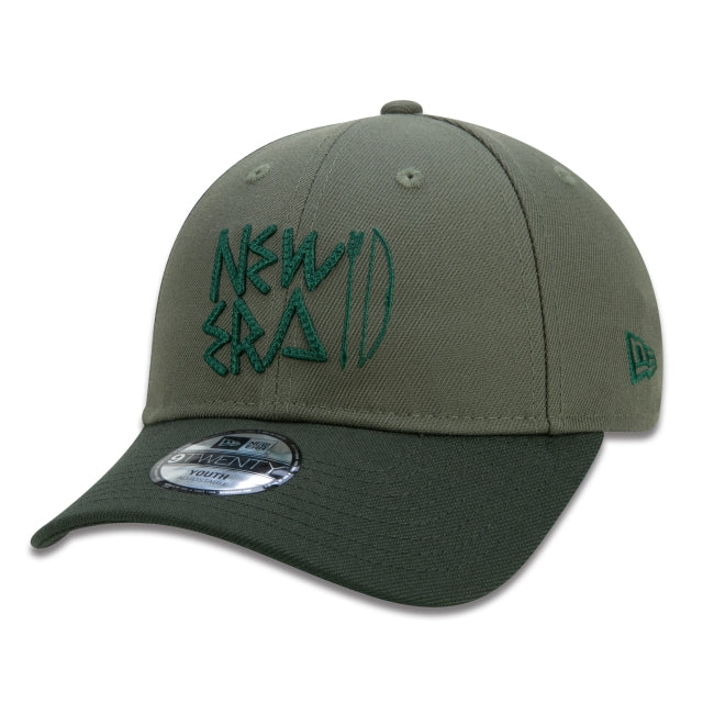 Gorra exclusiva New Era - Gorra infantil 9TWENTY Strapback ala curva Primitive Scribbles Aztec Edition