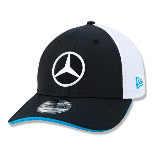 Berretto esclusivo New Era - 9FORTY Mercedes Benz EQ Formula "E" a tesa curva Edizione Nero Bianco Blu
