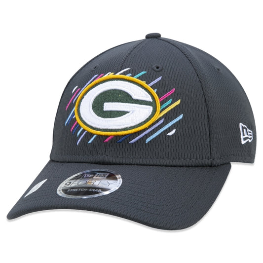 Berretto esclusivo New Era - 9FORTY Stretch Snap Green Bay Packers Crucial Catch Tesa curva Edizione Nera