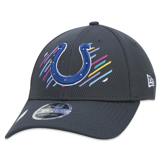 Berretto esclusivo New Era - 9FORTY Stretch Snap Indianapolis Colts Crucial Catch Tesa curva Edizione Nera