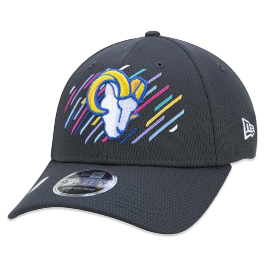 Berretto esclusivo New Era - 9FORTY Stretch Snap Los Angeles Rams Crucial Catch Tesa curva Edizione Nera