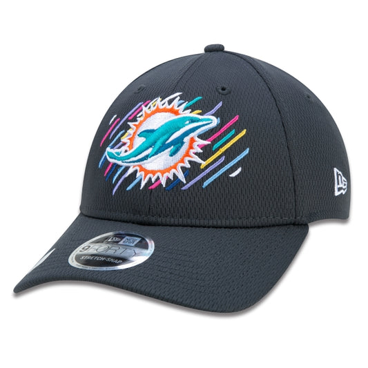Berretto esclusivo New Era - 9FORTY Stretch Snap Miami Dolphins Crucial Catch Tesa curva Edizione Nera