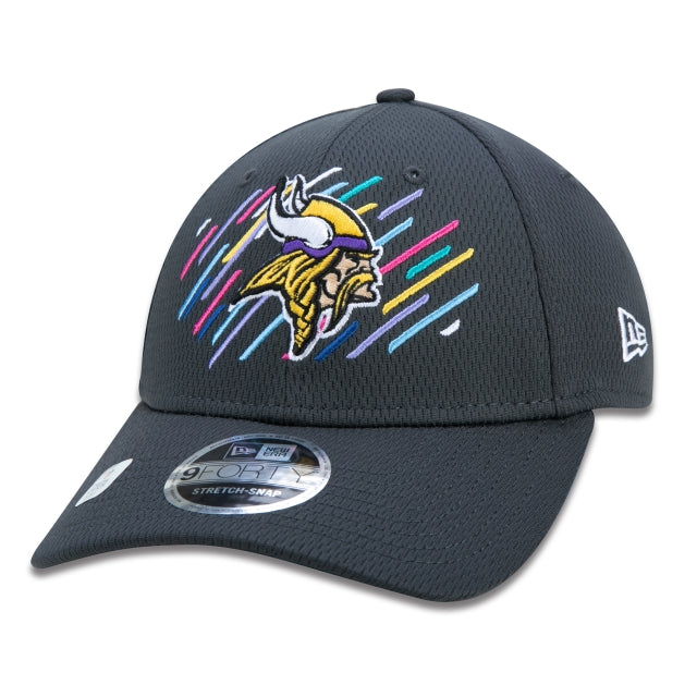 Cappello esclusivo New Era - 9FORTY Stretch Snap Minnesota Vikings Crucial Catch Tesa curva Edizione Nera
