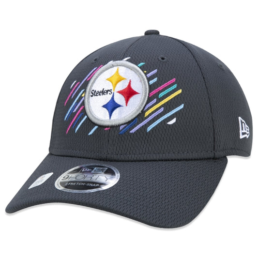 Berretto esclusivo New Era - 9FORTY Stretch Snap Pittsburgh Steelers Crucial Catch Tesa curva Edizione Nera