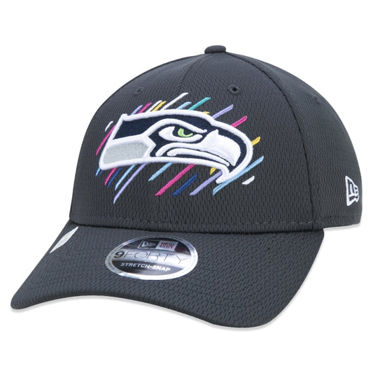 Berretto esclusivo New Era - 9FORTY Stretch Snap Seattle Seahawks Crucial Catch a tesa curva Edizione Nera