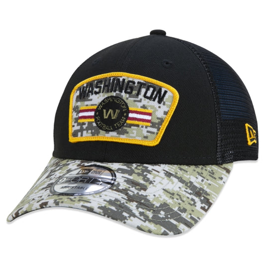 Cappello esclusivo New Era - 9FORTY Trucker Washington Salute To Service NFL Snapback a tesa curva Edizione nera