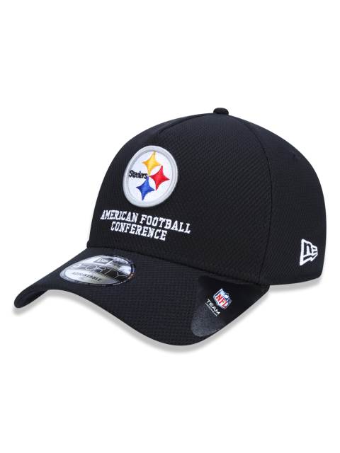 Boné New Era Exclusive - 9FORTY Ajustável com aba curva Chapéu Pittsburgh Steelers NFL Edition