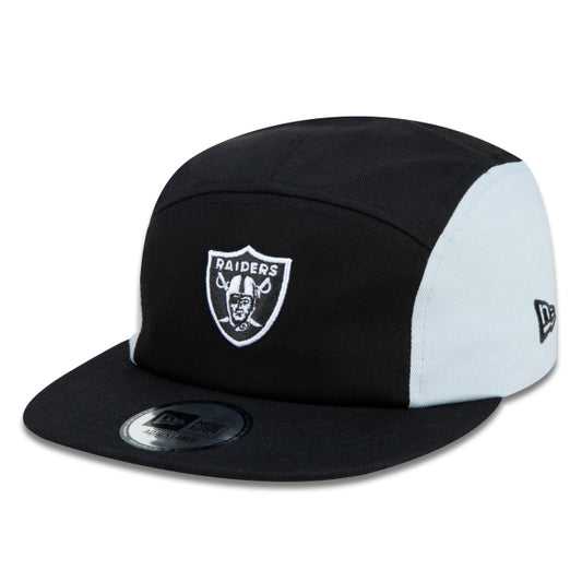 Cappello esclusivo New Era - Camper Strapback nero a tesa piatta Edizione NFL Las Vegas Raiders