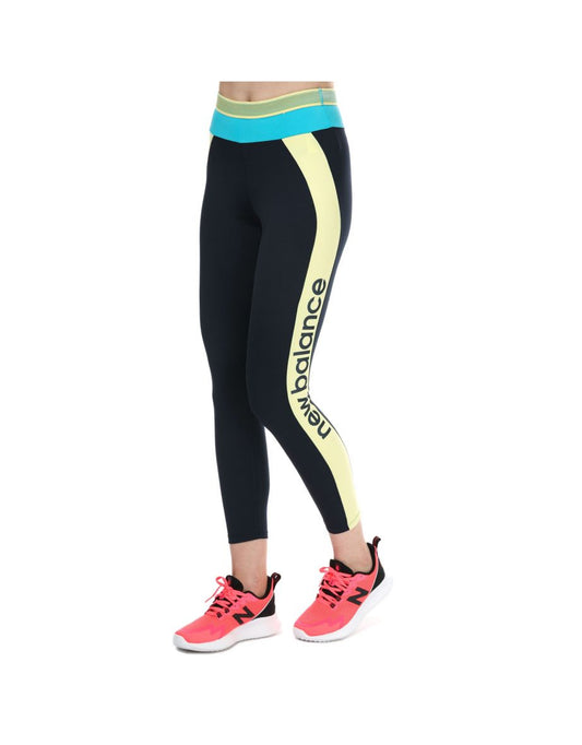 Leggings New Balance Achiever Remix a vita alta 7/8 da donna in blu