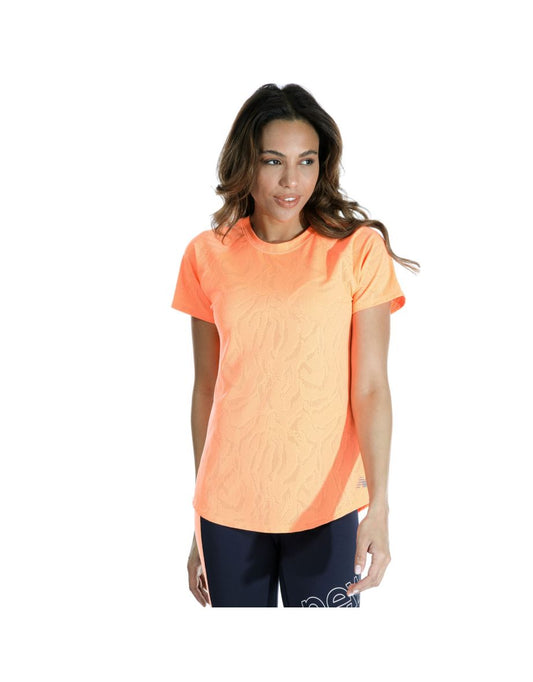 Maglietta New Balance QSPD Fuel Jacquard Donna - Arancione