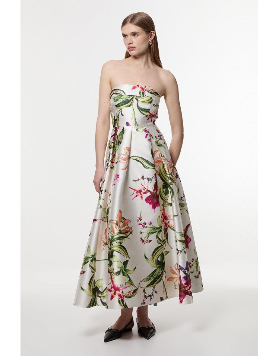 Vestido de baile Garden Floral Twill Maxi Split