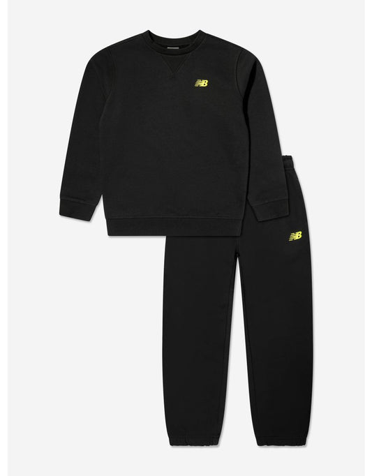 New Balance Boys' Black Brush Back Small Logo Tracksuit