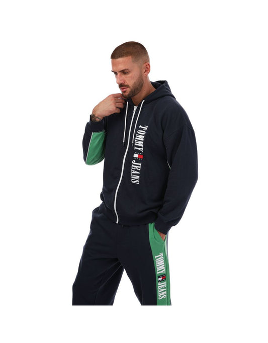 Sudadera con capucha y cremallera Tommy Hilfiger Azul para hombre