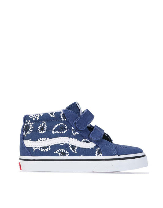 Boy's Vans Infant SK8-Mid Reissue Hook and Loop Sneakers in Blue