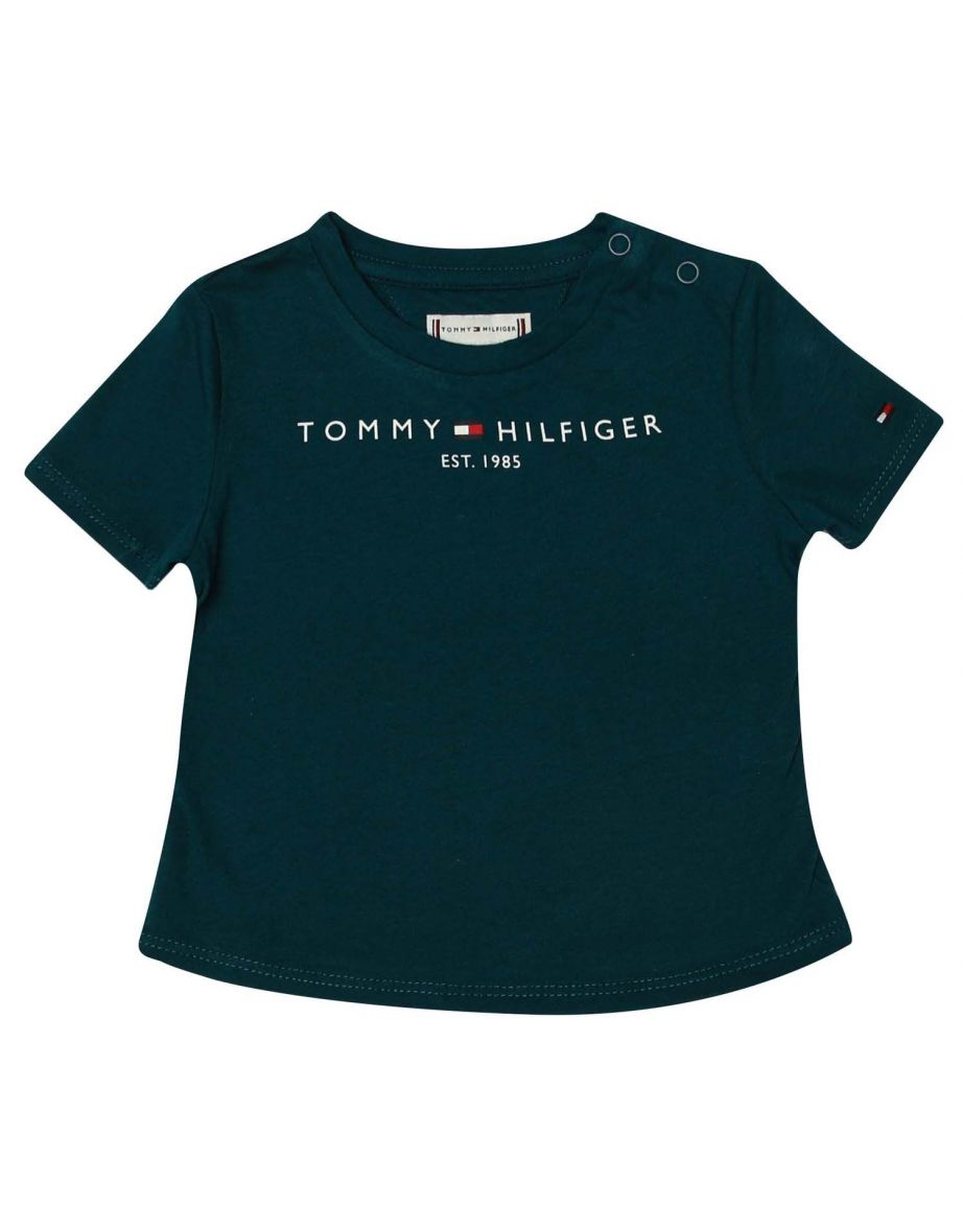 Camiseta de algodón orgánico Tommy Hilfiger Essential para bebé niña, azul