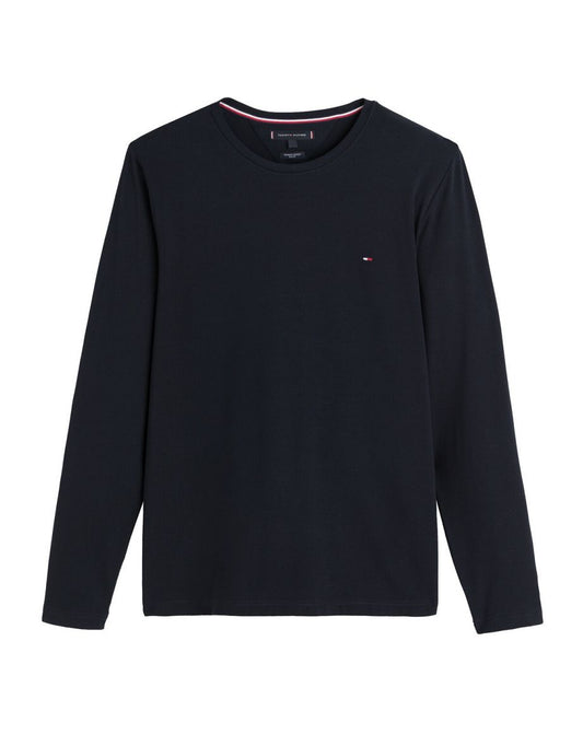 Camiseta de manga larga Slim Fit de algodón orgánico elástico