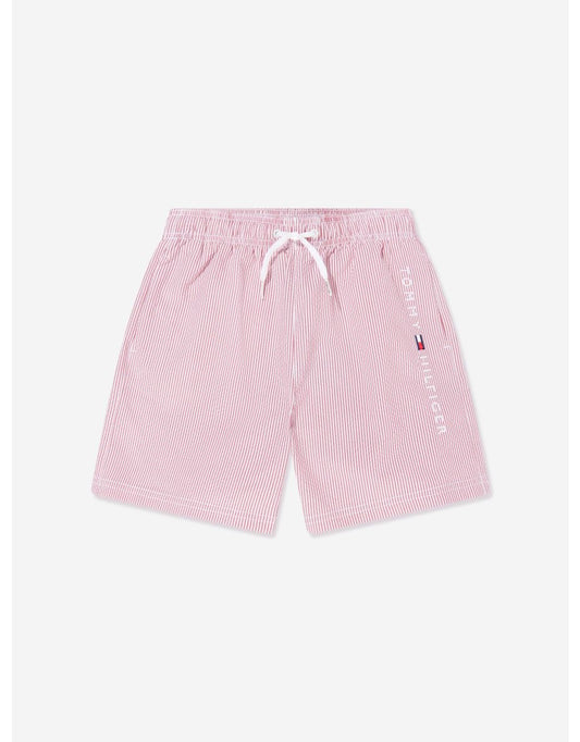 Pantalón corto de baño con cordón rojo mediano para niño