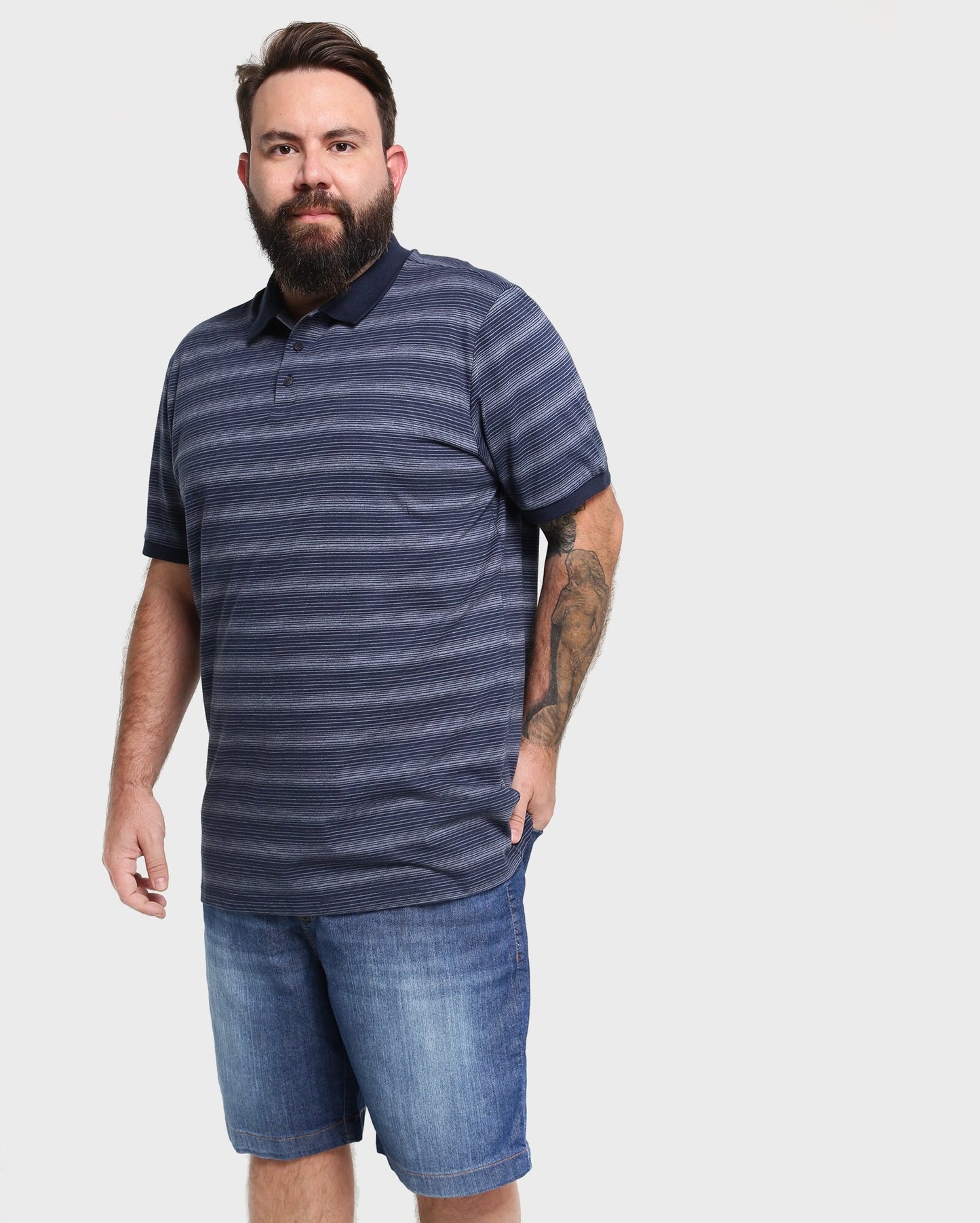 Polo a righe per taglie forti