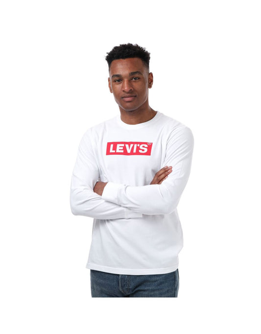 Camiseta de manga larga Levi's Relaxed Fit Graphic de hombre, blanca