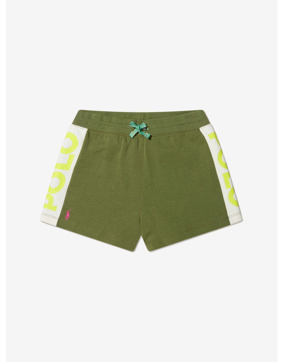 Pantaloncini da bambina in misto cotone con logo