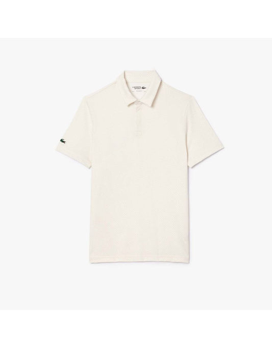Camisa polo masculina Lacoste Regular-Fit UV Protection Golf em creme