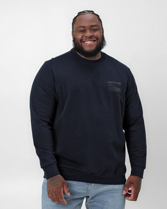 Moletom masculino plus size Wanderlust azul | Original Plus da Riachuelo